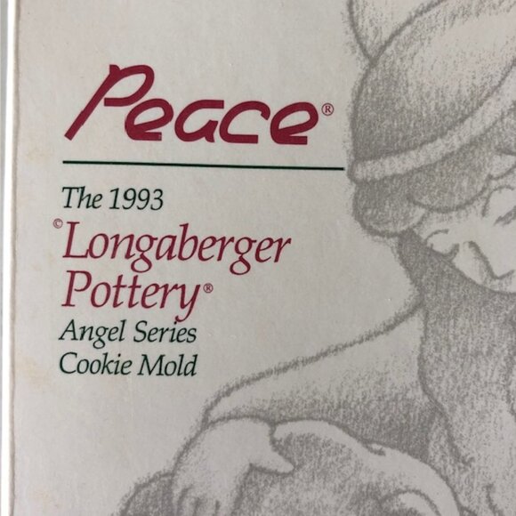 LONGABERGER 1993 Peace Angel Series Pottery Cookie Mold & Recipe Card IOB - Picture 4 of 14